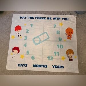 May The Force Be With You Milestone Blanket - White & Blue